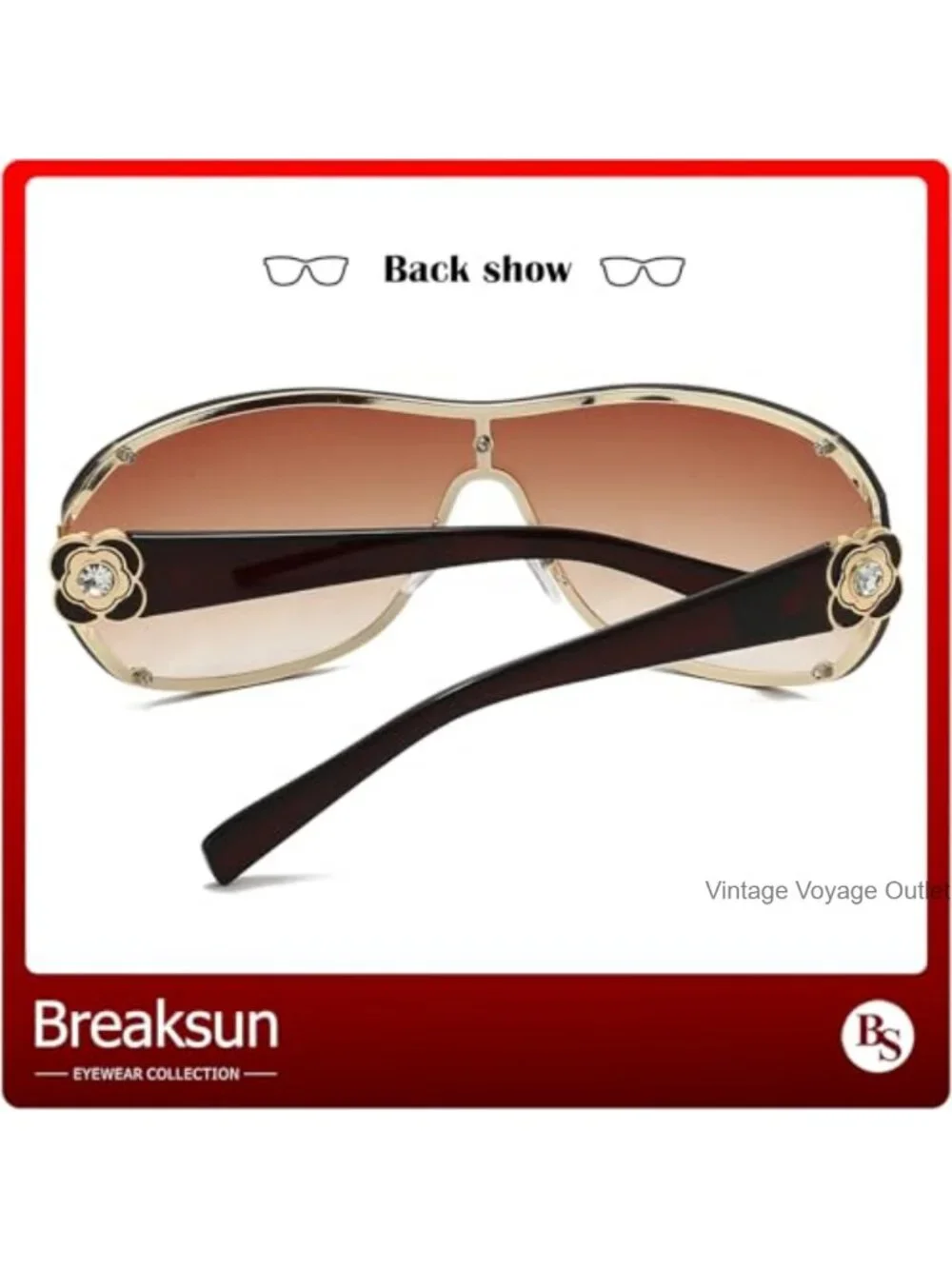 Oversized Y2K Sunglasses Luxury Wrap Around Shield Shades Trendy Rimless